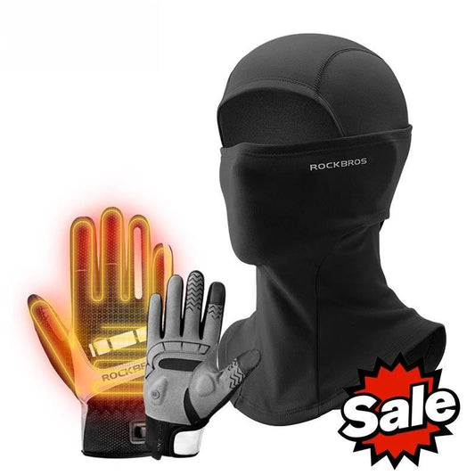 Winter Climbing Hiking Face Mask Warm Windproof PVC Heated Fleece Thermal  Gloves