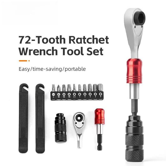 Bicycle Repair Tool Kits 72 Tooth Ratchet Wrench Set Torque Screwdriver Motorcycle Repair Kit