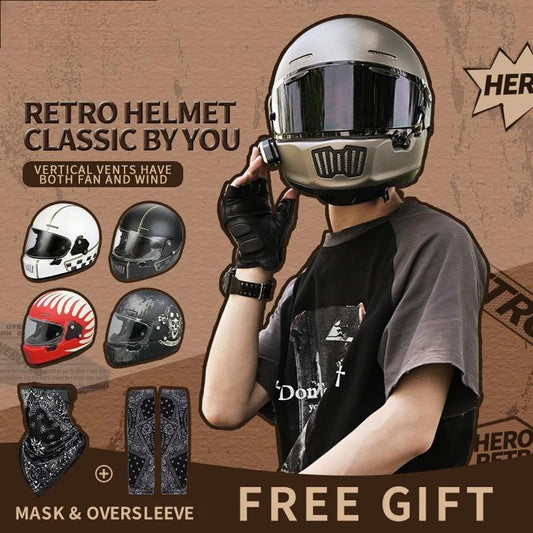 Retro Helmet Motorcycle Full Face Helmet