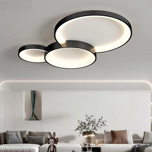 Dimming Simple White Black Grey New Modern LED Chandelier Lights Living Dining Room