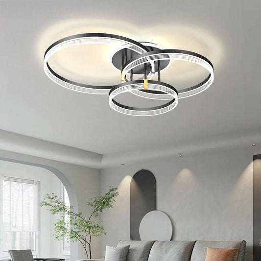 Dimming Simple Round Square New Modern LED Chandelier Lights Living Dining Room