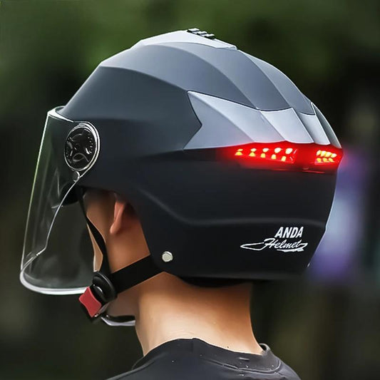 Motorcycle Helmets With Led Lights Moped Helmet Electric Scooter for Men Women