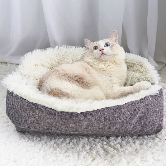 Warm Cat Bed House Pet Puppy Cat Sofa Beds Soft Nest Kennel Winter Dog Cat Cushion Mat Indoor Cats