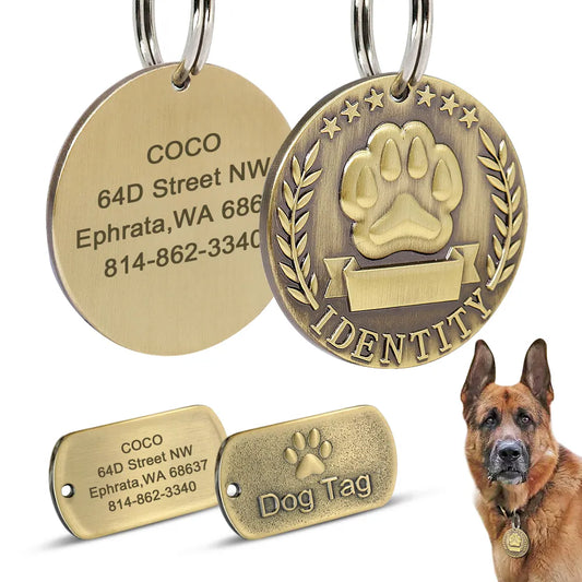 Customized Pet Dog ID Tag Free Engraving Dogs Cats Nameplate Pet Dog Collar