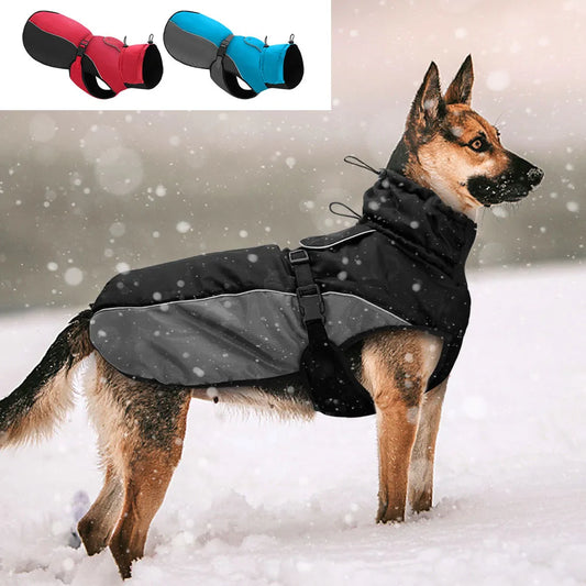 Waterproof Big Dog Clothes Warm Large Dog Coat Jacket Reflective Raincoat Clothing