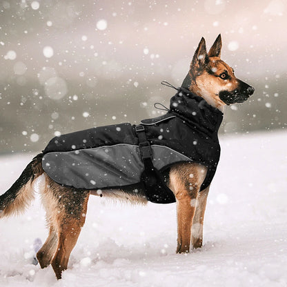 Winter Pet Jacket Warm Big Dog Coat Reflective Dog Clothes Adjustable Pets Outfit Clothing