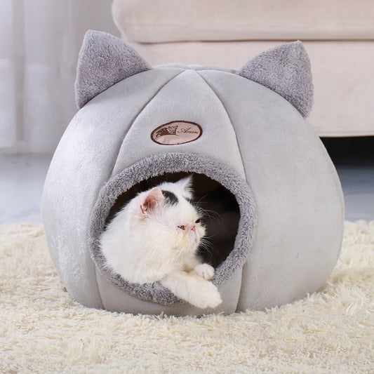 Removable Cat Bed Warm Pet Cat House Cave Winter