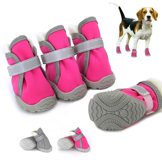 4pcs/set Waterproof Winter Pet Dog Shoes