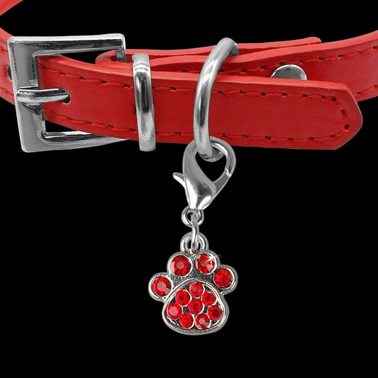 6pcs/lot Bling Rhinestone Dog Cat Collar Crystal Charm Necklace Pendant