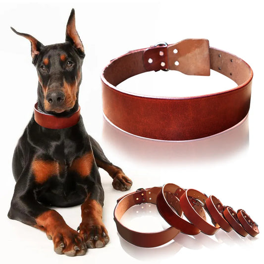 Top Quality Plain Cowhide Genuine Leather Pet Dog Collars