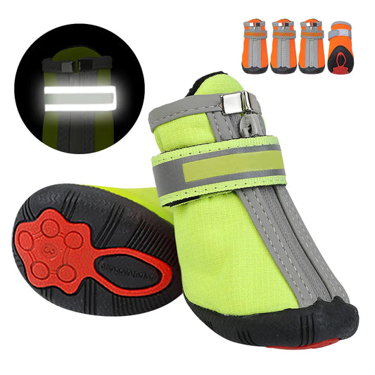 Winter Dog Shoes Warm Small Big Dogs Shoes Socks Waterproof Reflective Dog Boots