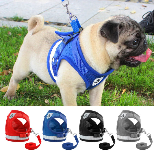 Dog Harness for Chihuahua Pug Small Medium Dogs Nylon Mesh Puppy Cat Harnesses