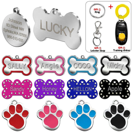 Engraved Pet Dog Tags Custom Cat ID Name Tags