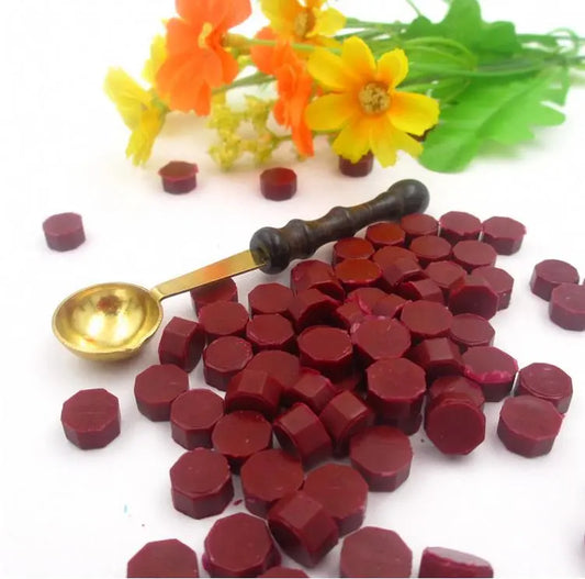 one wax vintage spoon and 100 pcs sealing wax particles grain pill