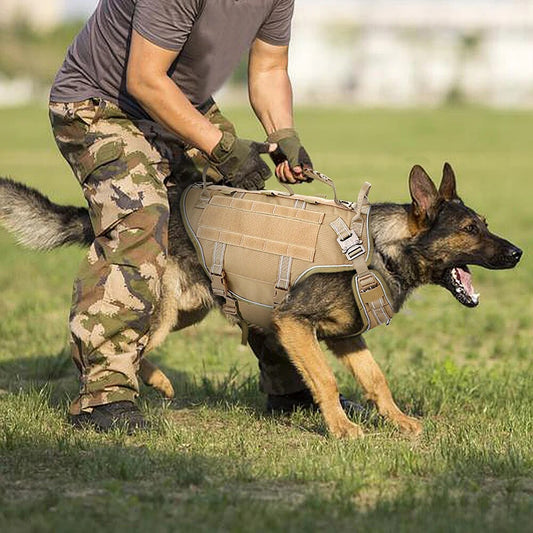Tactical Dog Harness No Pull Adjustable Military Pet Training Harness Molle Vest