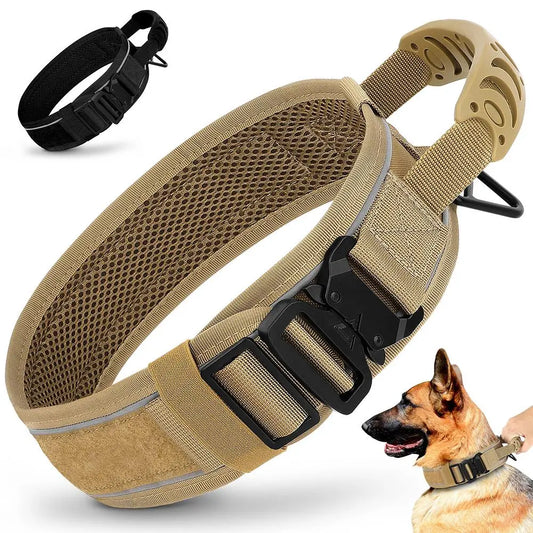 Durable Tactical Dog Collar Adjustable Nylon Military Dog Collar Leash