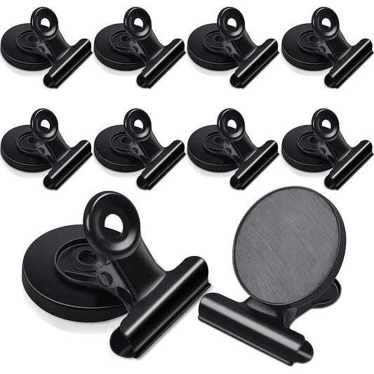 Black 30 Metal Round Magnetic Clips Fridge Wall Magnets Memo Note Message Magnet