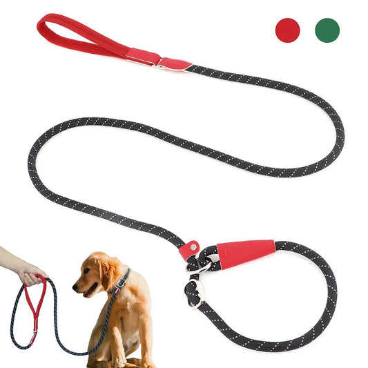 180cm Nylon Dog P Leash Reflective Pet Round Rope 2 IN 1 Dog Walking Collar