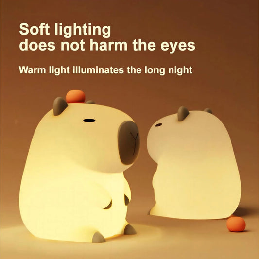 Cute Cartoon Capybara Silicone Night Light USB