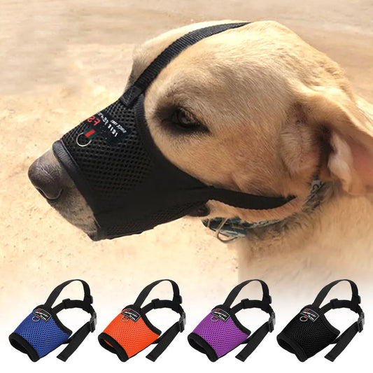 Mesh Nylon Dog Muzzle Adjustable Small Medium Large Dog Muzzle