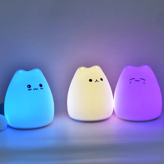 LED Night Light For Children Baby Kids soft Silicone Touch Sensor