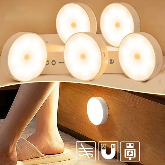 LED Motion Sensor Night Light USB Rechargeable Night Lamp