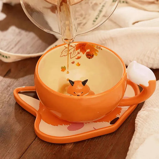 Creative Sublimation Coffee Mug, Bone China Cup and Saucer Set