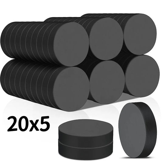 20x5 Black Ferrite Magnet Round Y30 Strong Magnetic Rare Earth Permanent Magnets