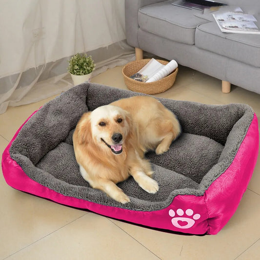 Pet Sofa Dog Bed Soft Fleece Warm Dog House Waterproof Bottom