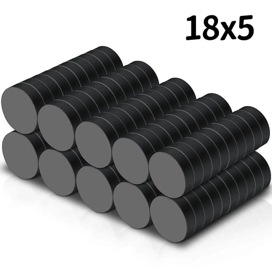 18x5mm Strong Magnetic Black Round Rare Earth Permanent Magnets