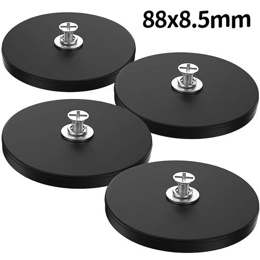 88x8.5mm Strong Rubber Coated Magnet Mounting Neodymium Magnet Base M4 Support