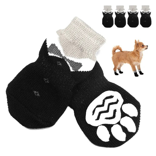 Anti-Slip Knit Dog Cat Socks Paw Protectors Soft Warm Puppy Kitten Indoor Shoes Boots