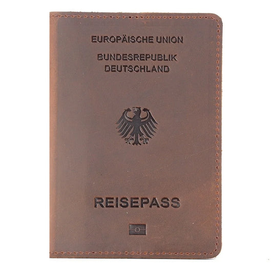 Genuine Leather Germany Passport Cover Designed For German