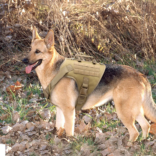 Nylon Tactical Dog Harness Collar Leash No Pull Military Pet Harness Vest