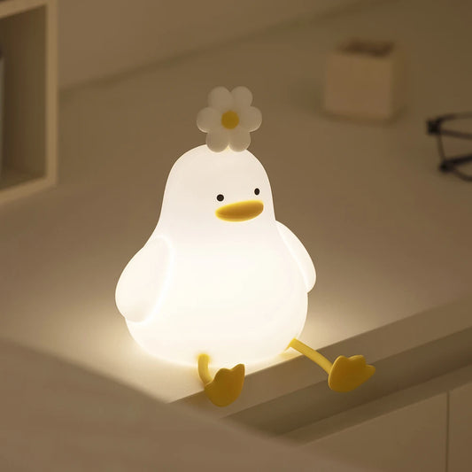 Cute Duck Led Night Light USB Rechargeable Nightlights Silicone Lamp