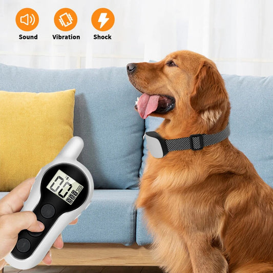 Electric Dog Training Collar 500m Pet Remote Control Anti Bark Collar