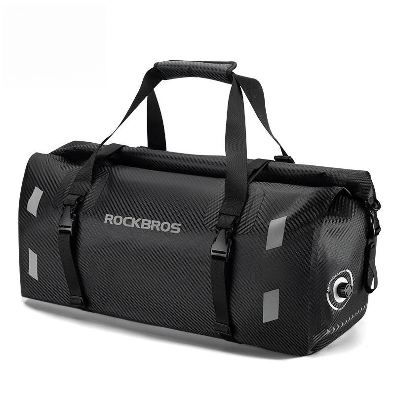 Waterproof Motorcycle Pannier PVC 20L-60L Tail Bag Travel  Rear Seat Luggage Bag