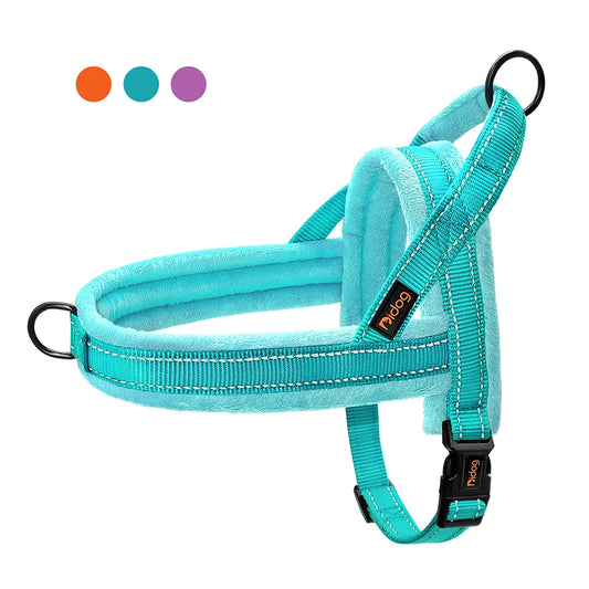 Reflective Nylon Padded Dog Harness Vest Adjustable Winter Warm Outdoor No Pull