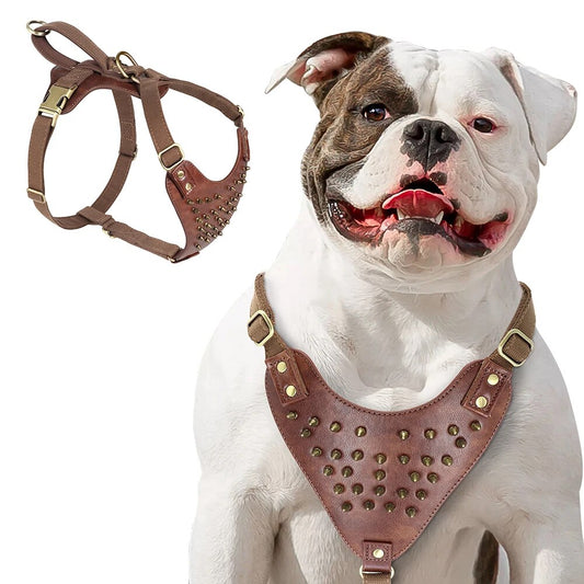 Large Dog Harness Genuine Leather Dogs Harnesses