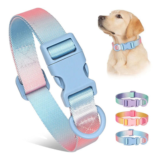 Cute Nylon Dog Collar Colorful Print Pet Collars
