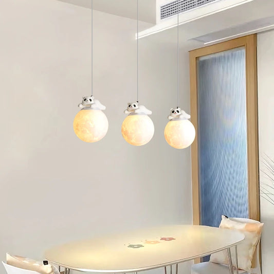 Cute Bear Design Dining Room Lamps LED Pendant Lights Study Living Room