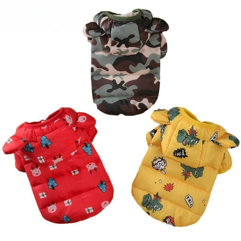 Winter Warm Dog Coat for Small Dogs Windproof Puppy Clothes Padded Clothing