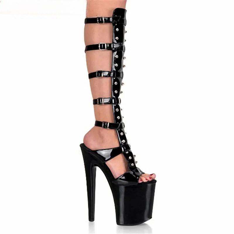 8 inch sexy rivets cool boots 20cm Knee High Boots Gorgeous High Heels