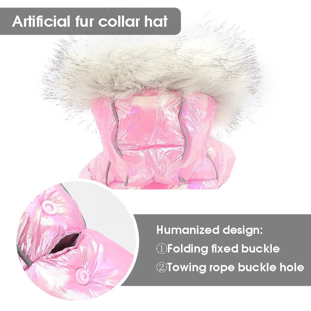 Warm Dog Clothes Winter Thick Fur Pet Puppy Jacket Coat Waterproof Dog Costume Clothing