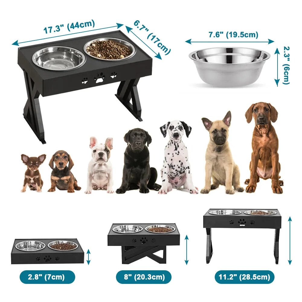 Dog Elevated Food Water Feeder Dogs Folding Water Dispenser