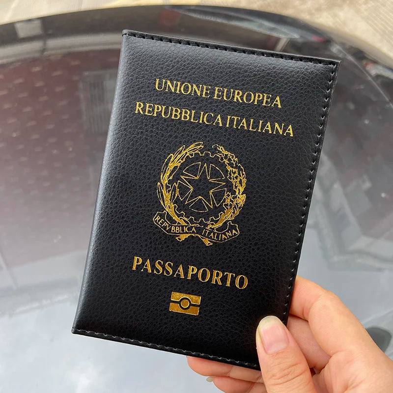 New Italian Passport Holder Travel Women Pu Leather Case