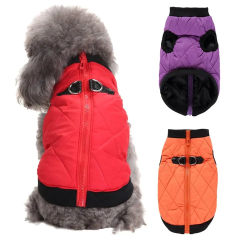 Winter Pet Clothes Warm Jacket Coat With Zipper Dog Clothes Leisure Clothing