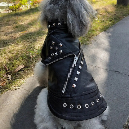 French Bulldog Dog Clothes Winter Leather Dog Coat Jacket Warm Pet Clothes