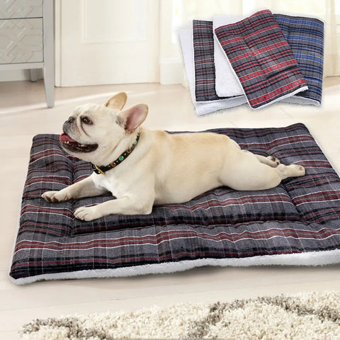 Warm Dog Bed Soft Fleece Pet Bed Mat Puppy Cat Sleeping Cushion House Winter Pets Dog Blanket