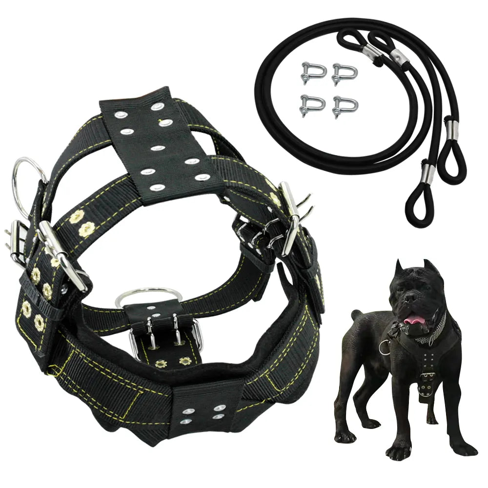 Durable Dog Training Harness Collar For Large Dogs German Shepherd  Pet Weight Pulling Harness